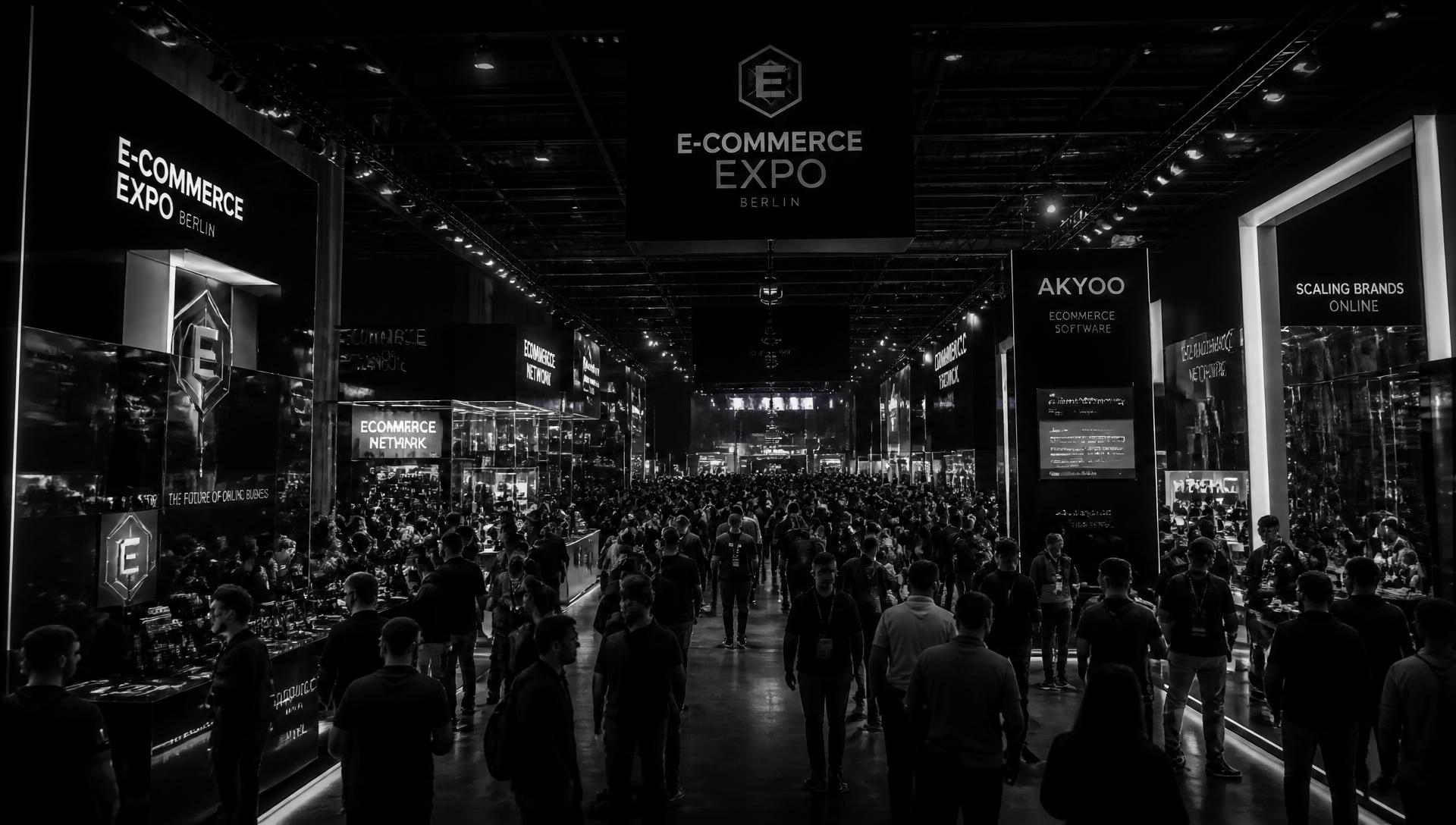 Pabellón repleto de asistentes y stands en la Feria Effix de comercio electrónico